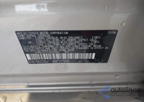 2007 Toyota Rav4 z USA, uszkodzony, nr VIN JTMBD33V376034964